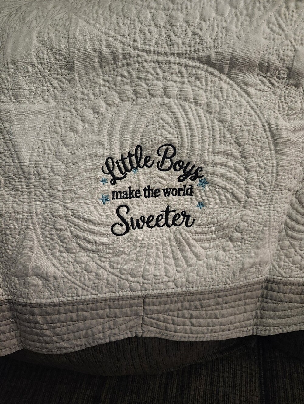 Baby Embroidered White Quilt